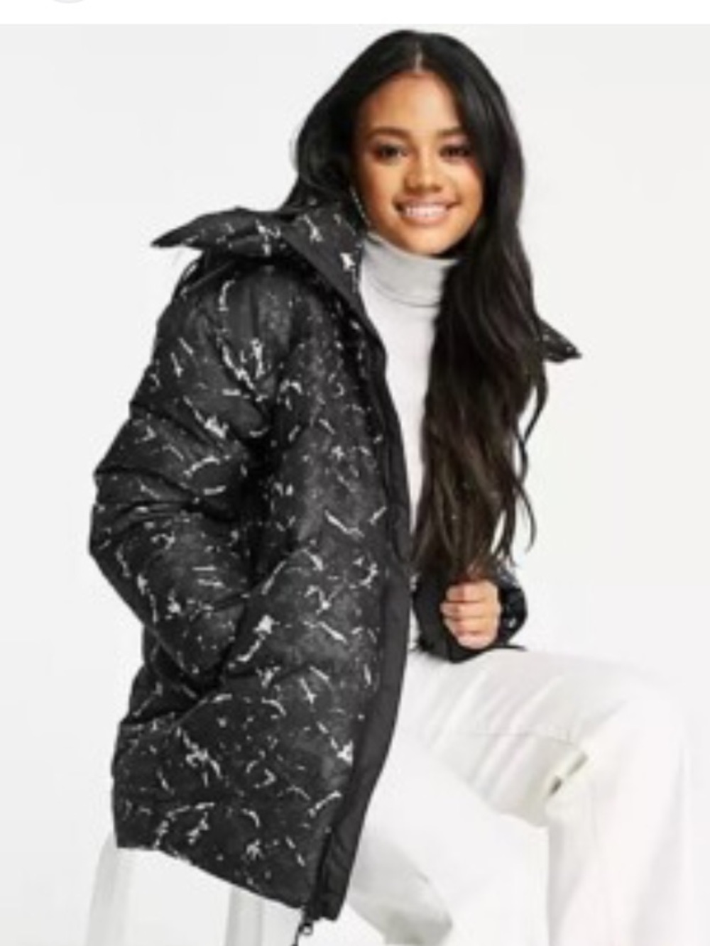The North Face Primaloft Black High Neck Long Jacket Size M